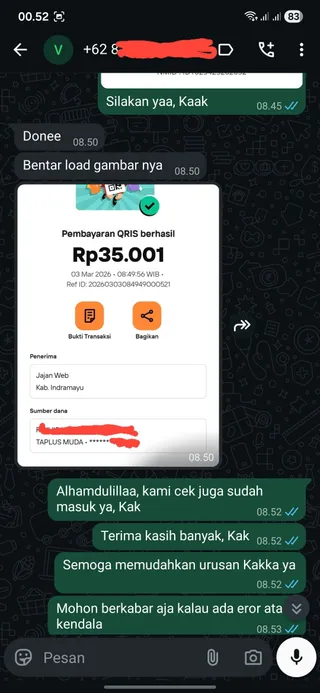 Testimoni Canva Pro (Bisnis) — screenshot asli pelanggan Jajan Web
