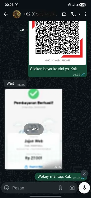 Testimoni Prime Video Premium (Privat) — screenshot asli pelanggan Jajan Web