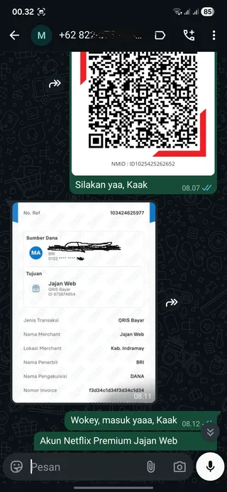 Testimoni CapCut Pro — screenshot asli pelanggan Jajan Web